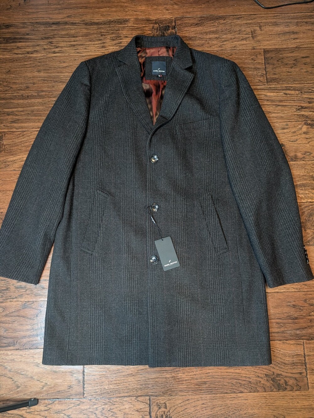 Daniel Hechter Paris Men's Jacket Overcoat Wool Blend Size Large